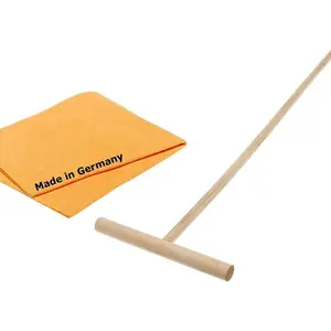 Traditional Wood Cuban Mop for Floor Cleaning, Includes 2 FREE Cotton Shammy Chamois