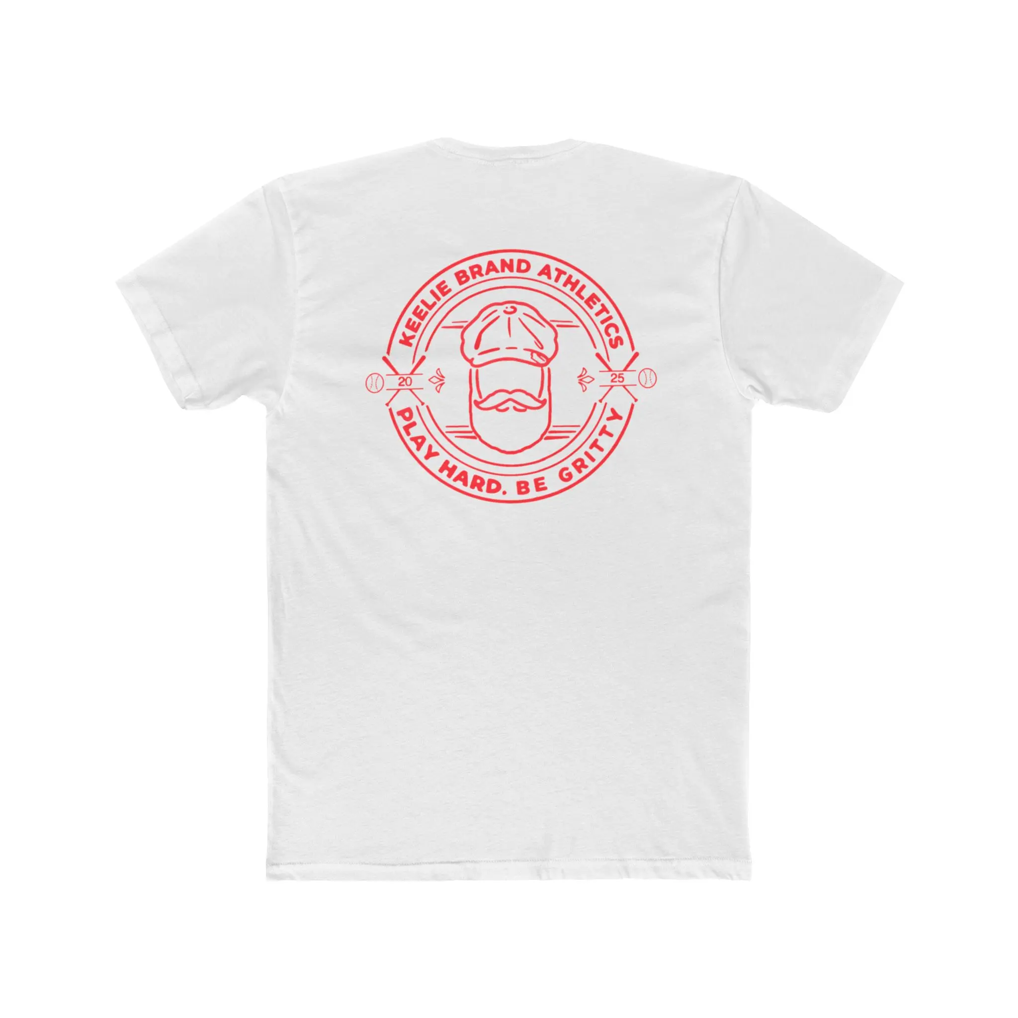 KEELIE BRAND  Logo Tee | Minimal Line Art, Pink Pocket & Back Print