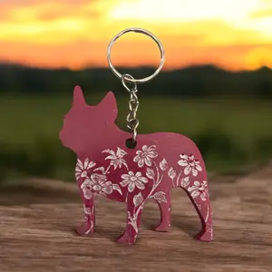 French Bulldog Epoxy Resin Keychain