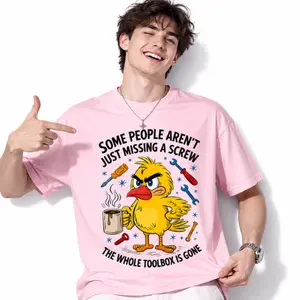 Some People Aren't Just Missing A Screw Graphic T-Shirt – The Whole Toolbox Is Gone Funny Duck Humor Shirt, Unisex Sarcastic Quote T-Shirt, Casual Everyday Gift Tee.