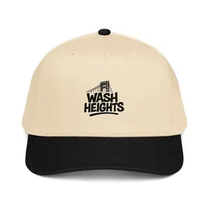 Wash Heights 5 Panel Hat Structured Front Panel Mid Profile Fit Adjustable Snap Closure Breathable Polyester Cotton Classic Visor