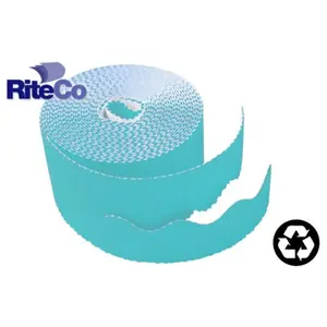 RiteCo Raydiant  Riteco Trim-It Corrugated Scalloped Decorative Border. Two .25 In. X 50 Ft. Strips Per Roll Light Blue- 6 Rolls