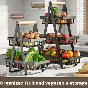 Kitchen Vegetable Storage Rack, Countertop Fruit and Vegetable Basket, Multi-Layer Vegetable Basket, Living Room Fruit Storage Rack