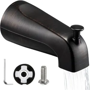 Tub Spout with Diverter, Slip-Fit Bathtub Faucet Spout Replacement, 1/2 Copper Pipe Connection, Easy to Install, Universal for Bathroom Shower(Oil Rubbed Bronze,1 Pack)