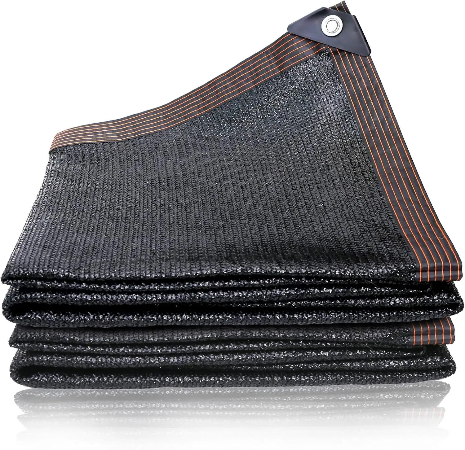 10ft x 13ft Black Durable UV Blocking Outdoor Covering Knit Mesh Shade Net, Heavy-Duty Dustproof Heat-Reducing Cloth with Rivet-Secured Metal Grommets, Weather Protection Sun Screen for Backyard, Garden, Pool