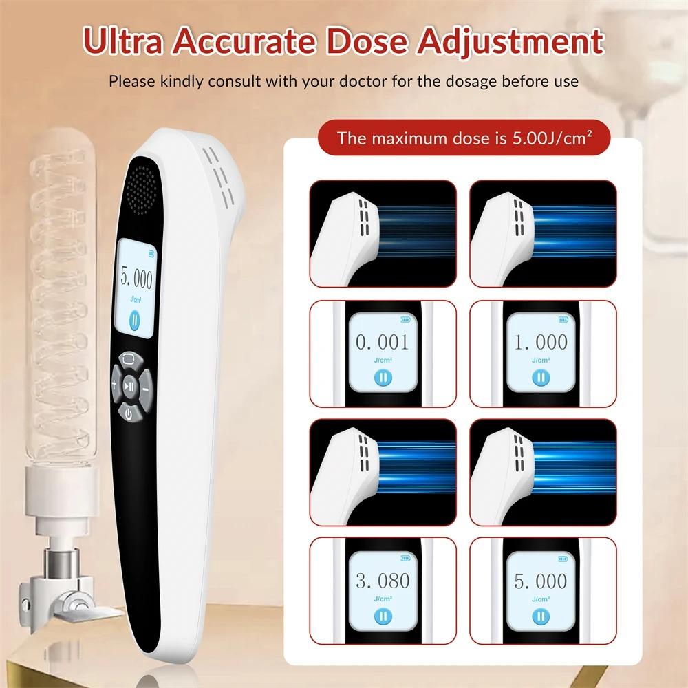 ZJZK 6 Diodes 308nm UVB Excimer Phototherapy Device, 35mW/cm² High Energy Density, Handheld Blue Light Skin Treatment, Targeted Therapy for Vitiligo, Psoriasis, Eczema, Atopic Dermatitis, Portable Home Use for Skin Disorders