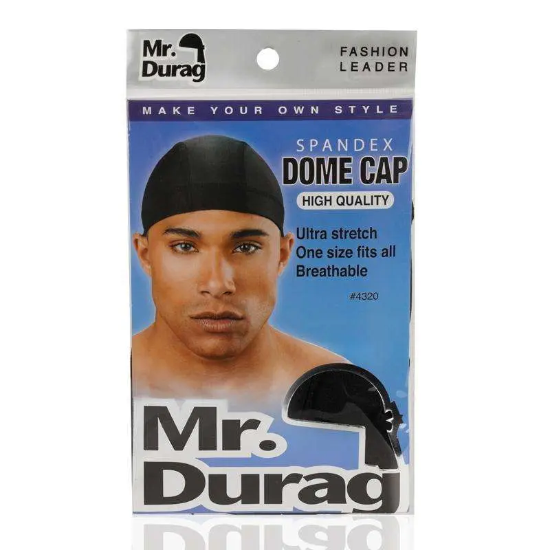 Black Spandex Soft Dome Cap, Unisex Ultra Stretch Wave Cap, Wrinkle Resistant and Breathable Fabric, 1 Size Fits All, One Size Fits All
