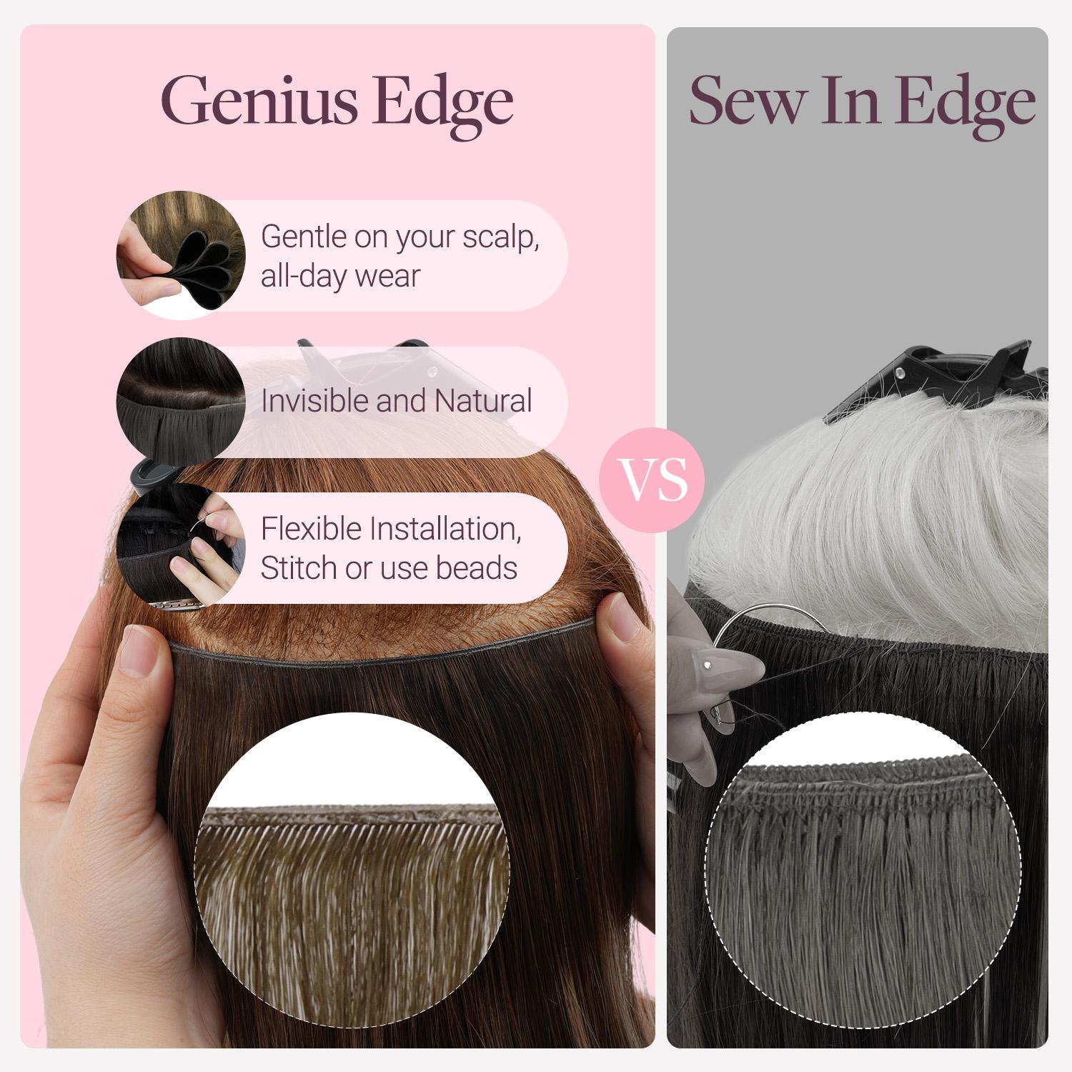 GOO GOO Genius Weft Hair Extensions Human Hair ,  14-24 Inch Sew In Remy  Human Hair for Natural Look & Volume, Reusable & Straight Hair for Women