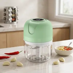 Electric Mini Garlic Chopper, 250ml Cordless Stainless Steel Compact Portable Unit Food Processor & Blender, USB Rechargeable, Dry-Wet Separation, Dishwasher Safe for Vegetables, Baby Food, Kitchen Use tiktokshopspringglowup,summervibes
