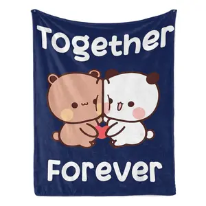 Bubu and Dudu Together Forever Lovers Design Blanket Soft Funny Throw Blanket Cozy Lightweight Plush Portable Cover Blanket For Sofa,Warm Gift For Birthday,Christmas,Multiple Blanket