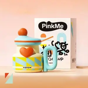 Cute Macaron-color Thermal Water Bottle with Handle and Straw Lid,  Large Capacity, High-value Stainless Steel & Ceramic Liner,  Portable for Outdoor, Drinkware