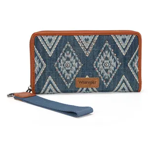 Wrangler Western Aztec Pattern RFID Wristlet Wallet for Women