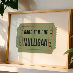 Vintage Golf Poster, Golf Humor Home Decor Print for Golfer Art Gift for Golf Lover Mulligan Poster Ticket Print Trendy Wall Art Poster No Frame