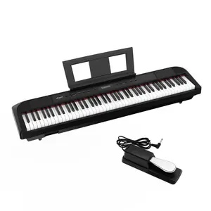 88-Key Full-Size Portable Digital Piano with Weighted Keys, Metal Pedal, Built-In Speakers, Power Supply - Black for Beginners (Toys & Hobbies, Electric & Remote Control Toys Accessory)