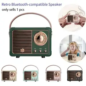 Wireless Portable Bluetooth-compatible Speaker Sound Box Music player Mini Vintage Style Multipurpose with Built in Microphone for Home Office Outdoor Travel Valentine's Day Gift Caixa De Som Column Bocina Blootooth Acoustics Musical Baffle Coluna