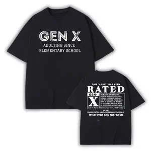 Gen X This Adult Has Been Rated Shirt,Generation X Traits Graphic Tee, Gen X VintageInspired Shirt, Funny Sarcastic, UnisexStreetwear women Tshirt Cotton