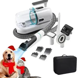 Dog Hair Vacuum & Grooming Kit with 5 Tools - Efficient Pet Hair Remover for Shedding, Grooming Brush for Dogs, Cats, and Rabbits