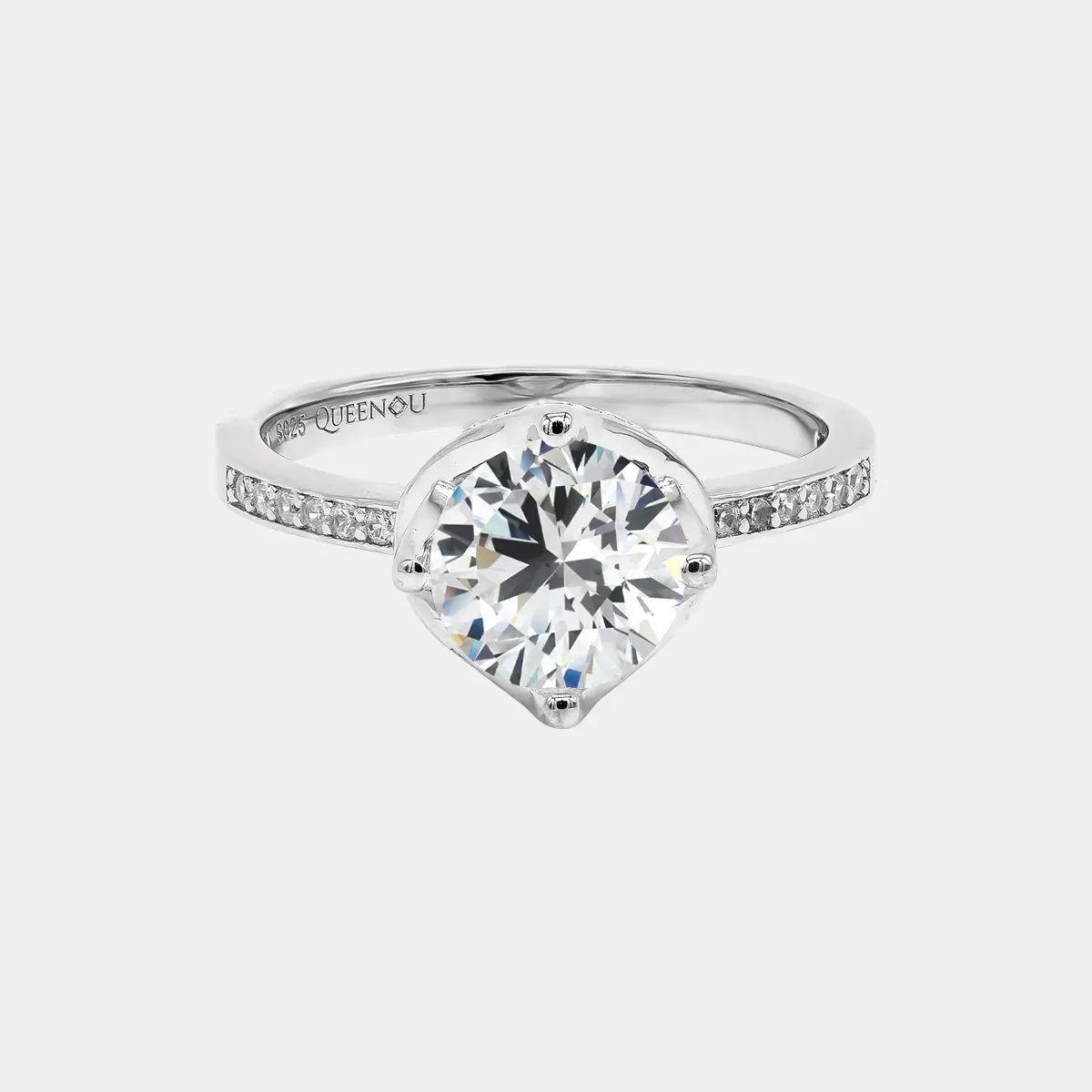 【706】Valentine's Flash 925 Sterling Silver Synthetic Moissanite Ring