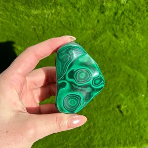 Malachite Freeform, Malachite Palm Stone, Crystal Palm, Crystal Display Polished Malachite
