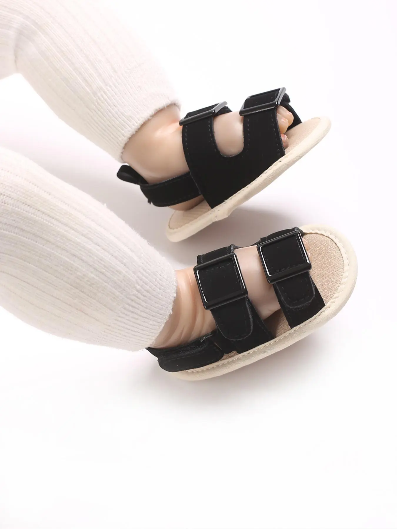 Baby's Solid Color PU Leather Sandals, Casual Comfortable Sandals for Summer, Soft Sole Sandals for Infant Toddler, Barefoot Sandals Toddler, Soft Soled Shoes, Casual Prewalker Shoes