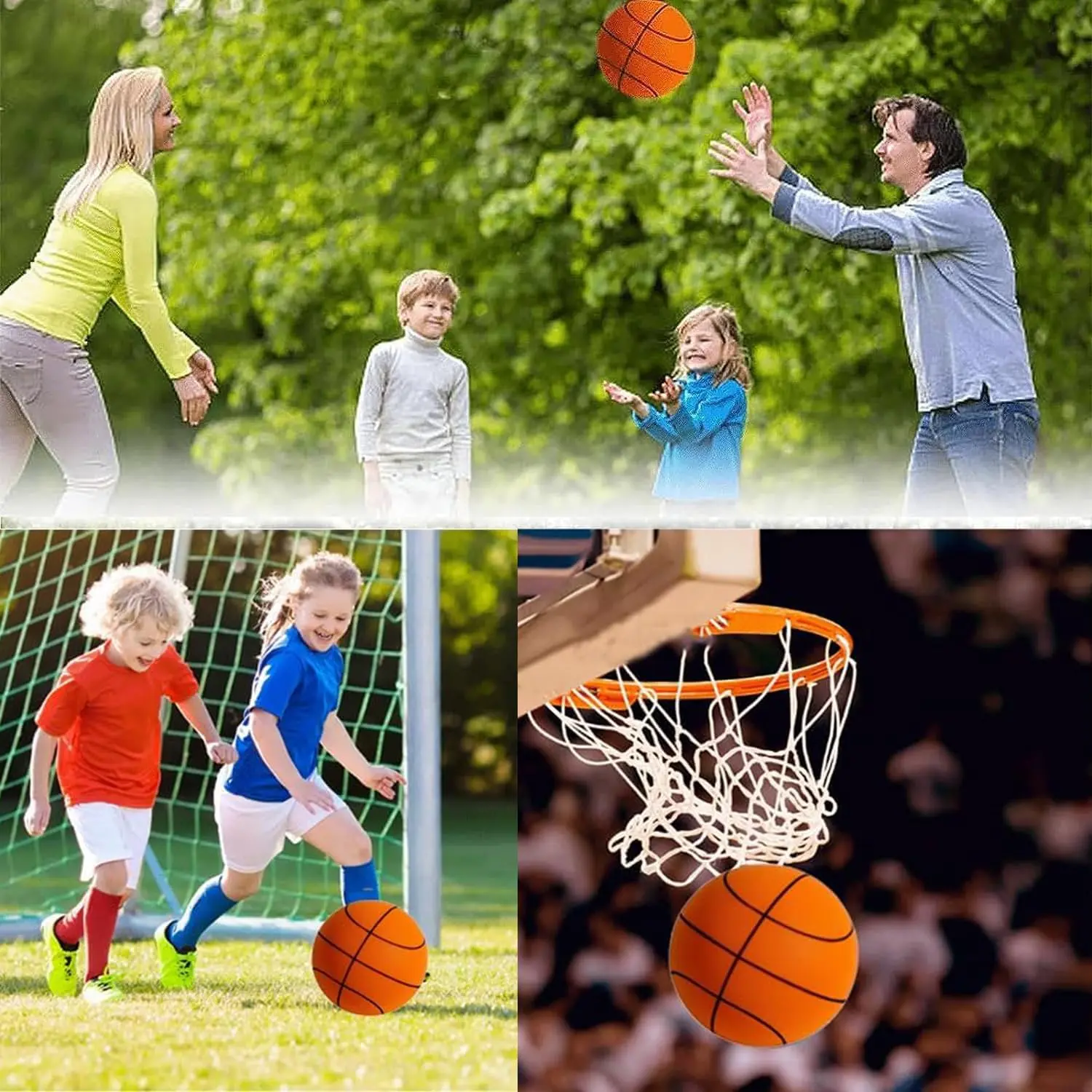 Silent Indoor Basketball, Soft Foam with Groove for Quiet Dribbling, Training