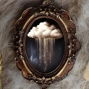 Raindrop Cloud Wall Decor Miniature Painting, Celestial Decoration, Modern Home Decoration, Artistic Framed Fantasy Illustration, Canvas Art, Ornaments