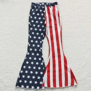 Adult Women Jeans Flag Star Women 4th of July Clothes Patriotic Pant Womenwears