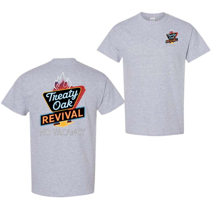 Treaty Oak Revival No Vacancy 100% Cotton T-Shirt, Trendy Unisex Graphic Tee, Xmas Funny Christmas Gift for Men for Women, Cool Band Merch, Retro Design Tee