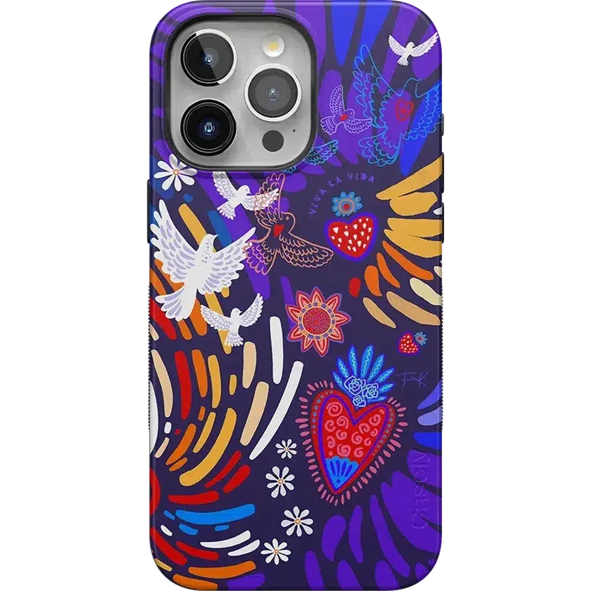 Casely iPhone 15 Pro Case | Viva La Vida | Frida Kahlo Collage | Bold Protective Design | Compatible with MagSafe