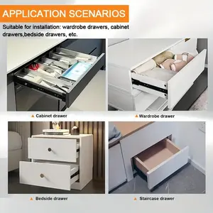 Ei Oued 6 Pair Full Extension Drawer Slides, 10-16 Inch Drawers, 100lb Load Capacity, Heavy-Duty Ball Bearings, Side-Mounted for Cabinets & Drawers