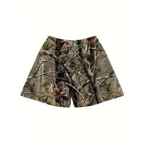 SOULO Men's Camo Shorts - 5" Inseam, Realistic Tree & Branch Print, Lightweight Polyester, Perfect for Basketball, Beach, Gym, Running & Outdoor Activities, Active Lifestyle Shorts |   Street Style Shorts |   Polyester Shorts