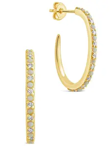 Lorna CZ & Opal Studded Hoop Earrings