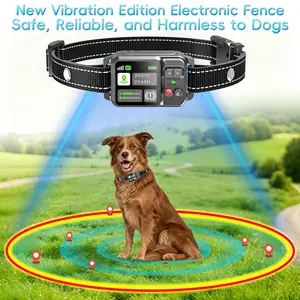 GPS Wireless Dog Fence Collar System, No-Shock Invisible Fence for Dogs, Adjustable Range 49-6561ft, 3 Humane Training Modes, Safe & Reliable, Rechargeable Collar, Waterproof Pet Containment System for Outdoor Use