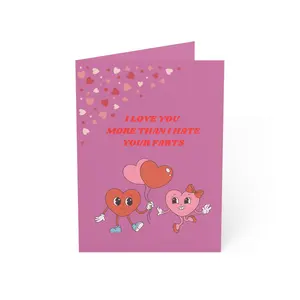 Funny Greeting Cards for Couples, Humorous Love Notes, I Love You More Than I Hate Your Farts, Valentine's Day Cards, Cute Card Set,
