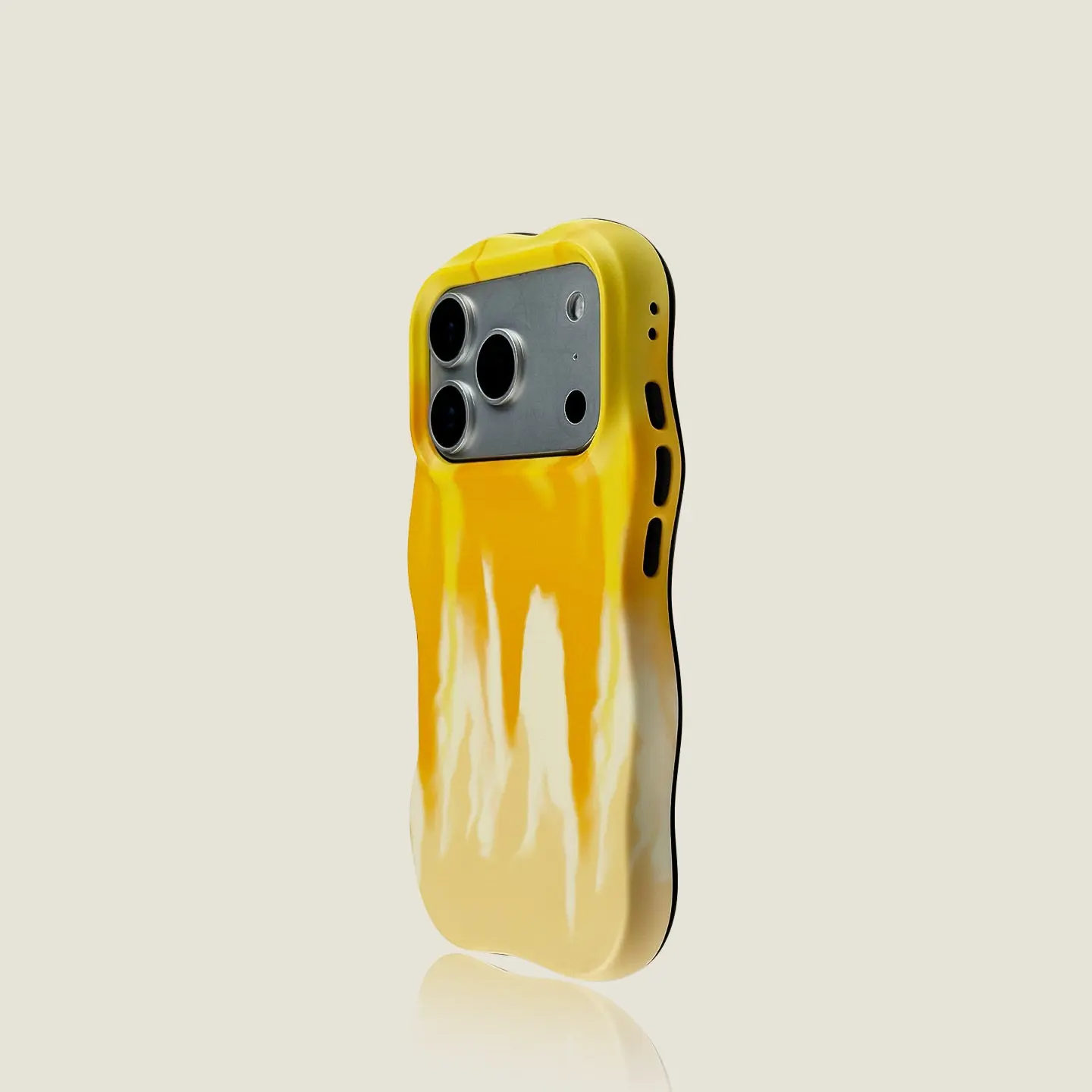 Orange Gradient Wavy Edge 2‑in‑1 Matte Film Phone Case, Trendy Aesthetic Shockproof Protective Cover for Women Men, Compatible with iPhone 11,12,12 Pro,12 Pro Max,13,14,15,16 Pro,17,17 Pro Max
