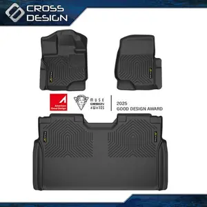 CROSSDESIGN TPE Floor Mats For 2015-2024 Ford F150 F-150 Lightning Super Crew Cab Liners  Upgraded Version