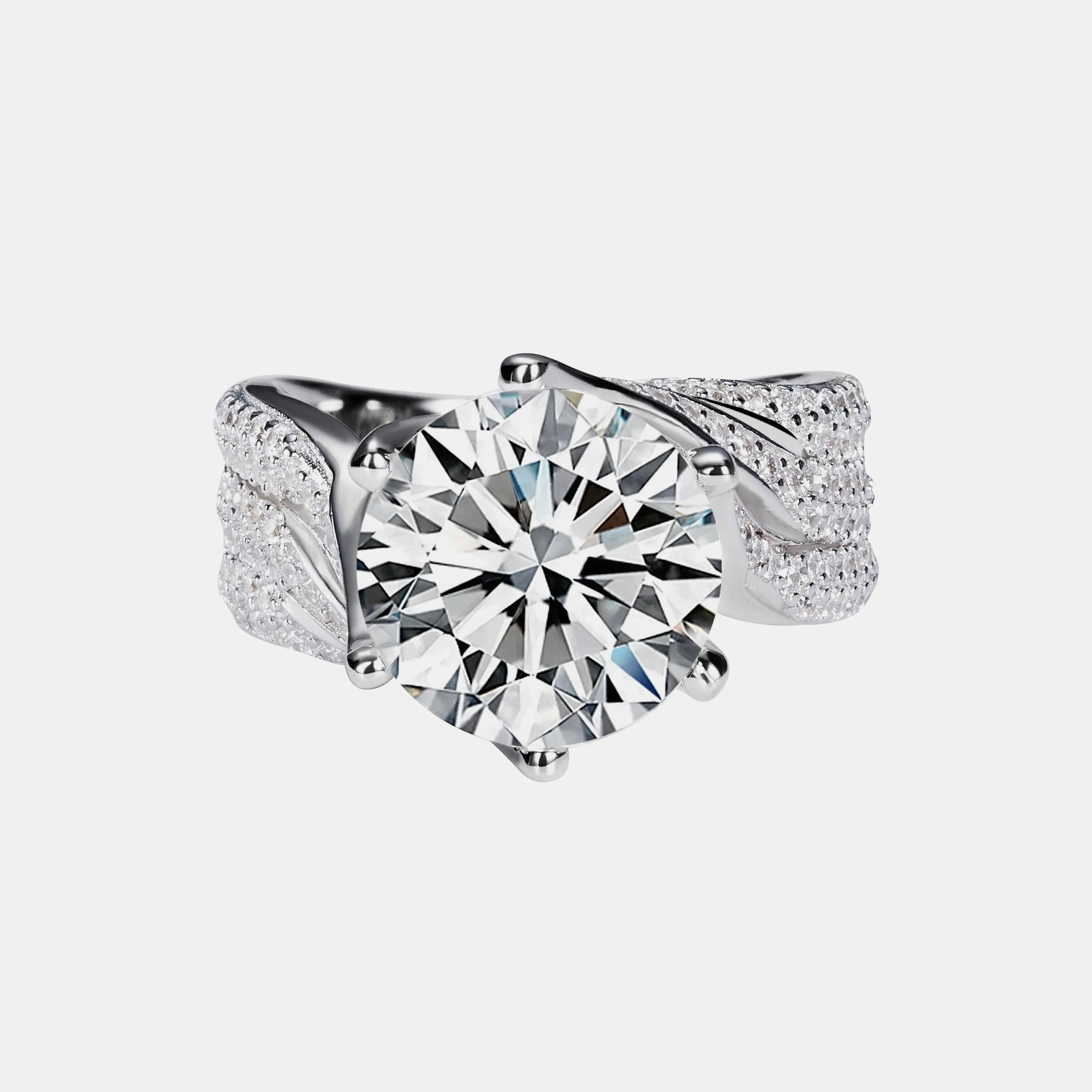 【5】HELIX 925 Sterling Silver Synthetic Moissanite Ring