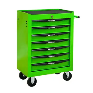 Rolling Metal Tool Chest with 7 Drawers, 20" 7-Drawer Tool Chest Cabinet with Ball Bearing Drawer Slides, Steel Tool Storage Box Organizer -GREEN