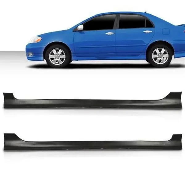 New Fit For 2003-2008 Toyota Corolla Add-on Side Skirts Body Kit Factory S-Style