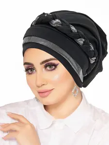 Women's Fashion Knitted Headscarf Hat, Multicolor Short Braid Design Cap, European and American Style Pull over Hat, Casual Daily Wear, Trendy Hat
