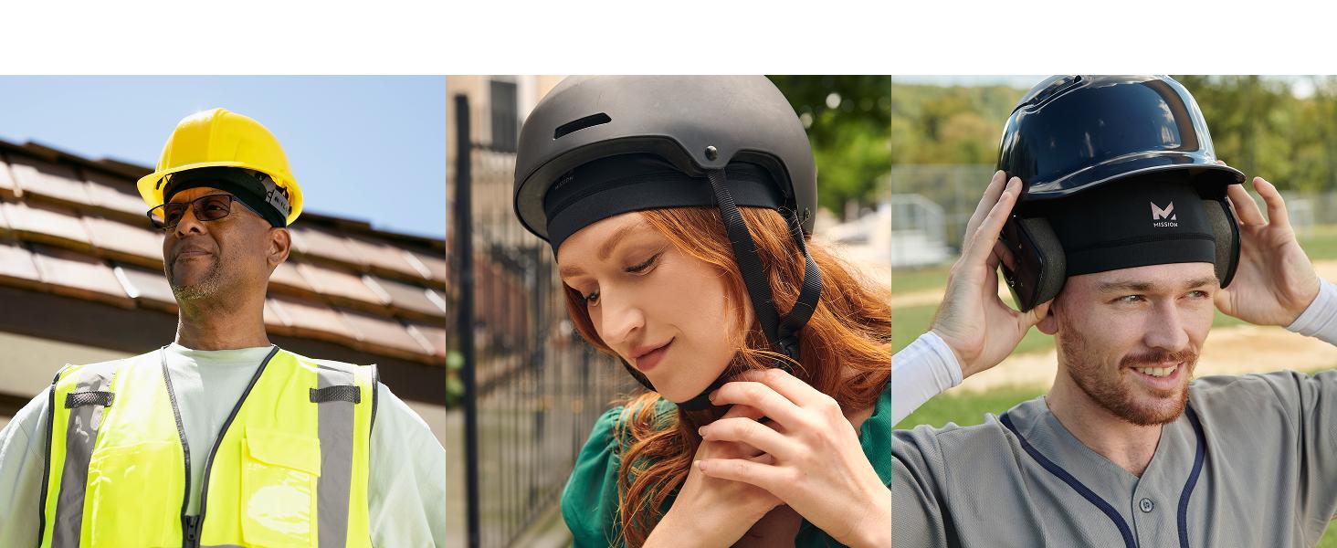 MISSION Cooling Helmet Liner - Lightweight & Breathable - Cools Up to 2 Hours - UPF 50 Sun Protection - Machine Washable