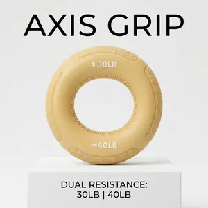 Premium Silicone Grip Strengthener Ring 2-in-1 Hand Exerciser 30LB & 40LB Forearm Trainer Stress Reliever for Hand Strength Light Yellow resistance bands