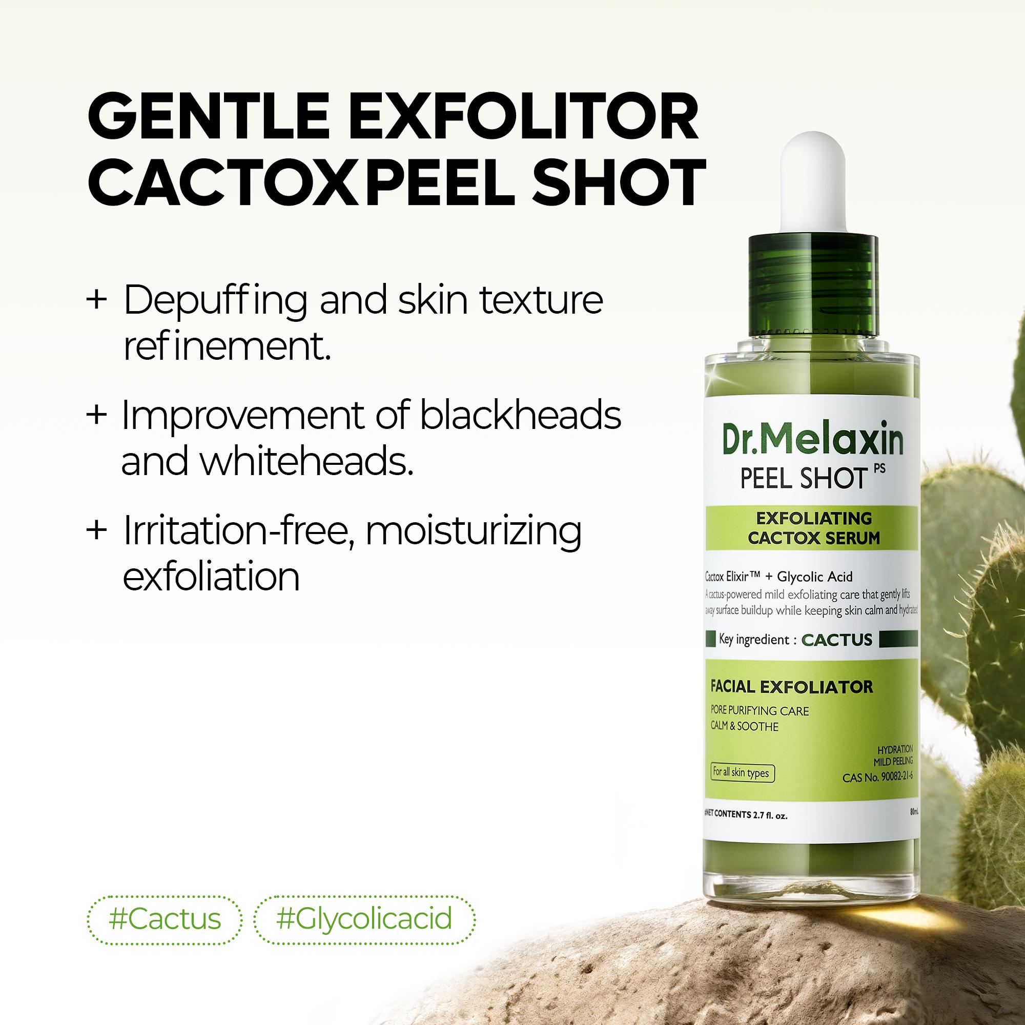 [Dr.Melaxin Official] Peel Shot Exfoliating 5-Step Set | Glow Rice, Kojic Turmeric, TX & Cactox Serum for Pore Clearing, Reducing Puffiness & Hydration Barrier
