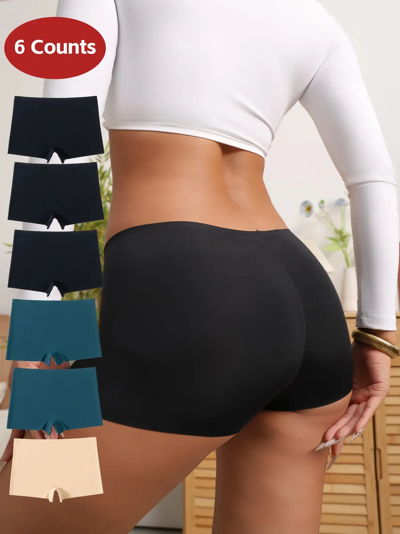 Women's Solid Color Boyshorts, Seamless Breathable Design, Soft Comfy Breathable Panty for Daily Wear, Underwear for All Seasons