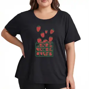 Strawberry Shirt Cottagecore Graphic Tee Women Cute Fruit Basket Red Berries Summer Aesthetic Plus Size Top Butter Soft Comfy Everyday Tee