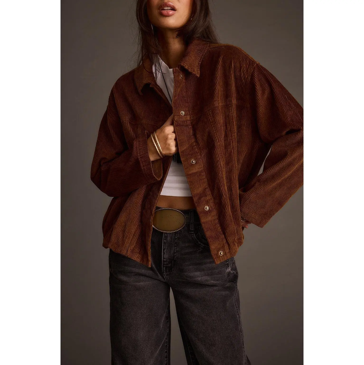 Wendi Mocha Corduroy Jacket