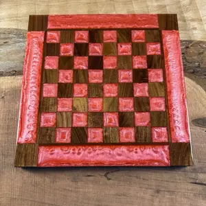 Rose Pearl Walnut Chess Board (INCLUDES PIECES)