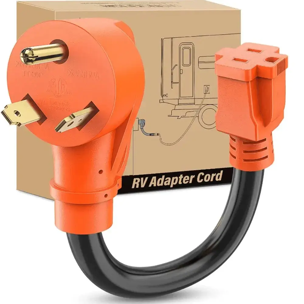 Nilight 30AMP to 15AMP RV Power Adapter Cord, Plug-in Adapter Plug, 125V Electrical Accessory for RVs, Campers & RV Campground Electrical Sockets, Camper Rv Accessories
