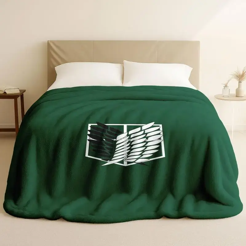 Anime Scout Badge Inspired Premium Fleece Throw Blanket, Ultra Soft Warm Lightweight Blanket for Bed Couch Sofa, Cozy All Season Home Decor, Gift for Anime Lovers