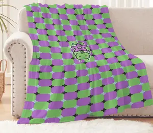 Stardew Valley Junimo Pixel Plaid Flannel Blanket Cozy Gamer Cottagecore Throw for Fans Iconic Design Soft Flannel Comfort Durable Print Versatile Decor